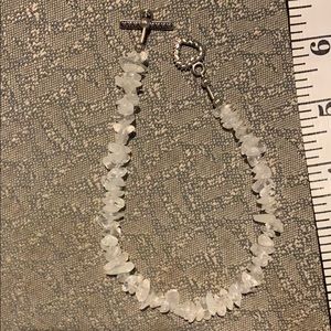 Handmade ankle/wrist bracelet of white rocks